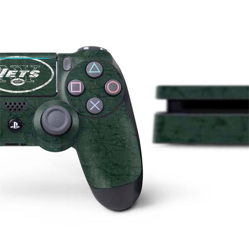 NFL New York Jets Distressed PS4 Slim Bundle Skin